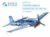 Quinta Studio QD32133 F6F-3 Hellcat 3D-Printed & coloured Interior on decal paper (Trumpeter) 1/32